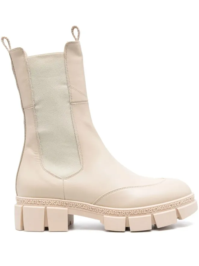 Karl Lagerfeld Karl Lagerfeld 50mmボリュームソールのチェルシーブーツ（ニュートラルカラー）の商品画像