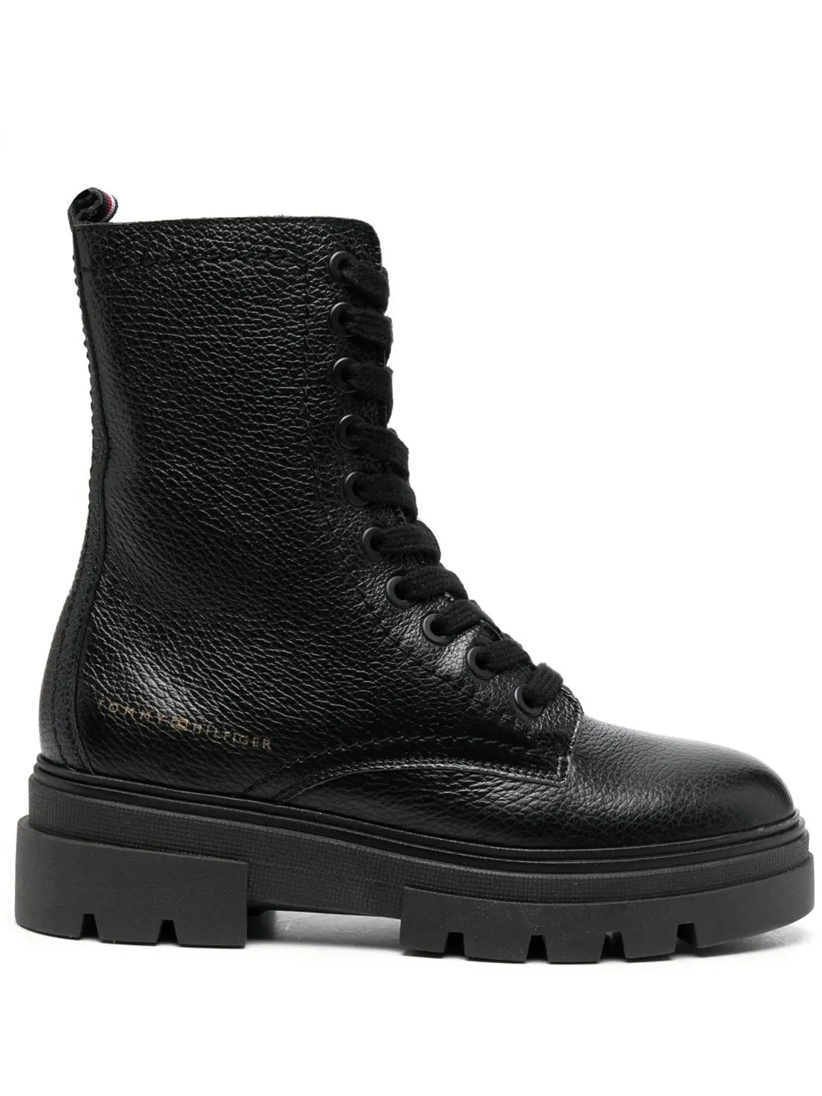 Tommy Hilfiger ボリューム感のあるレースアップレザー アンクルブーツ - Black - 画像1