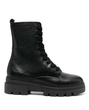 Tommy Hilfiger ボリューム感のあるレースアップレザー アンクルブーツ - Black - サムネイル1