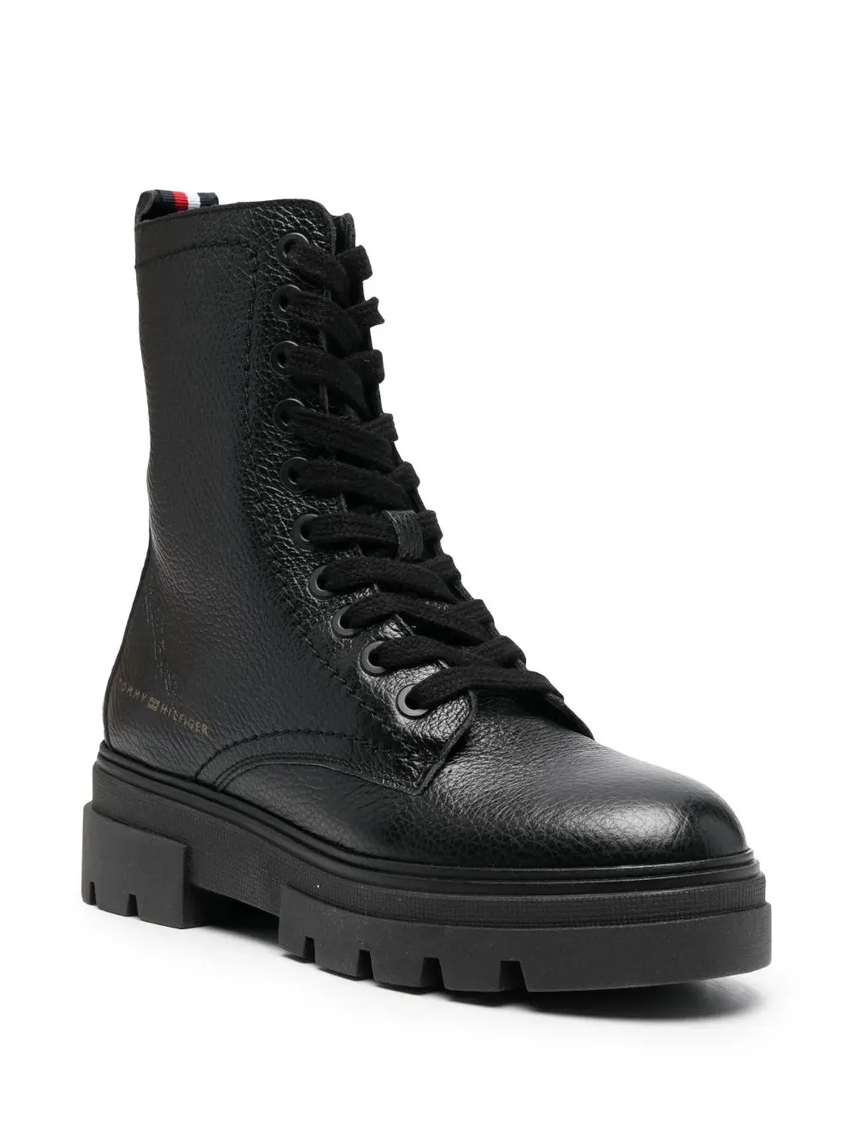 Tommy Hilfiger ボリューム感のあるレースアップレザー アンクルブーツ - Black - 画像2