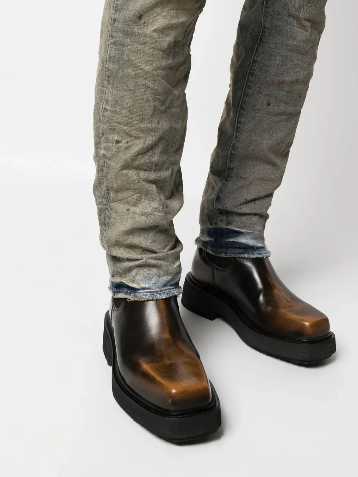 Purple Brand ダメージ加工スリムフィットジーンズ - 画像5