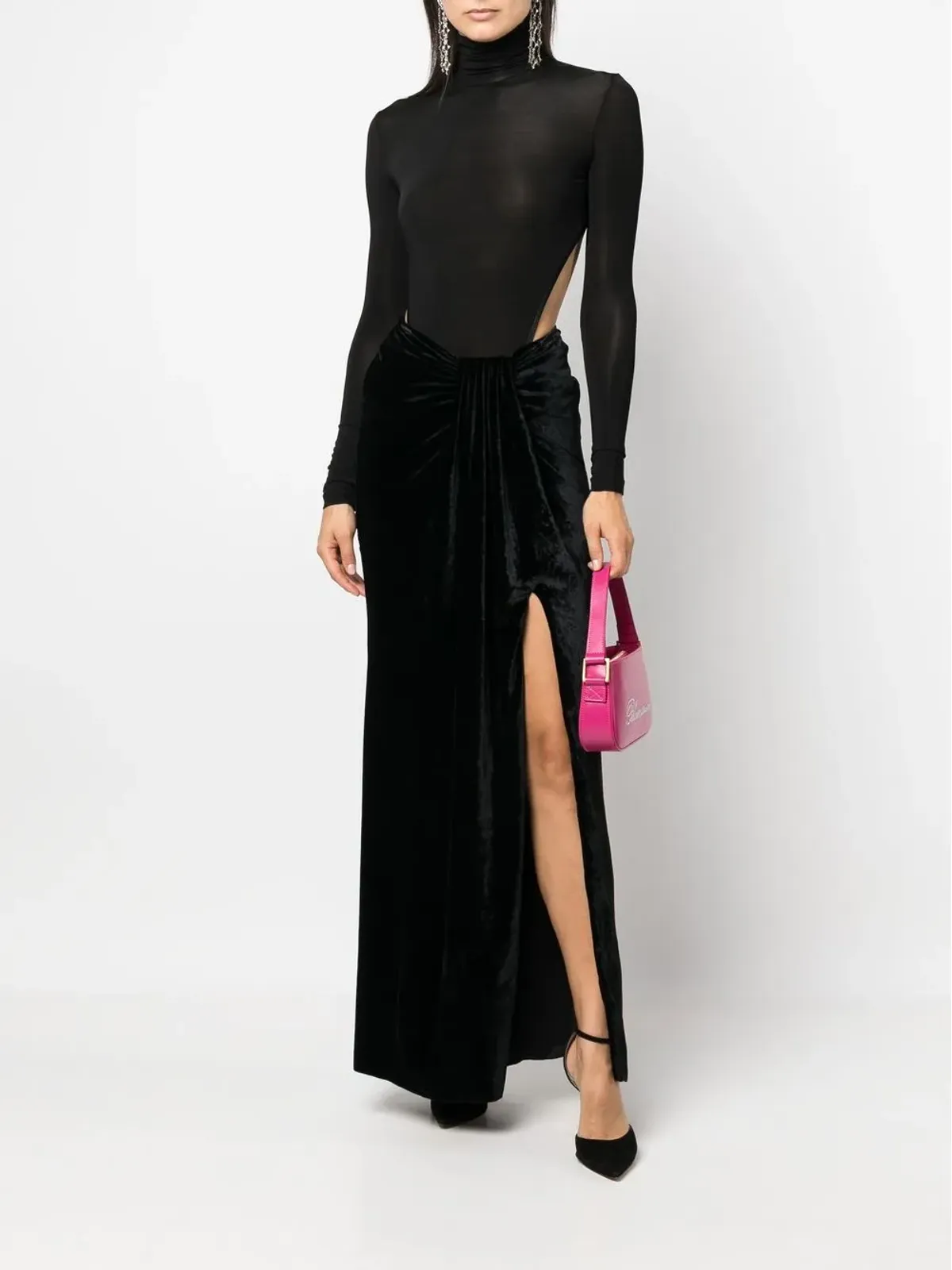 Blumarine スリットディテールのアンクル丈スカート - 画像2