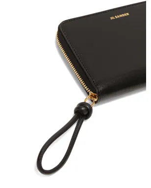 Jil Sander オールアラウンド ZIP レザー ウォレット - ブラック - サムネイル3