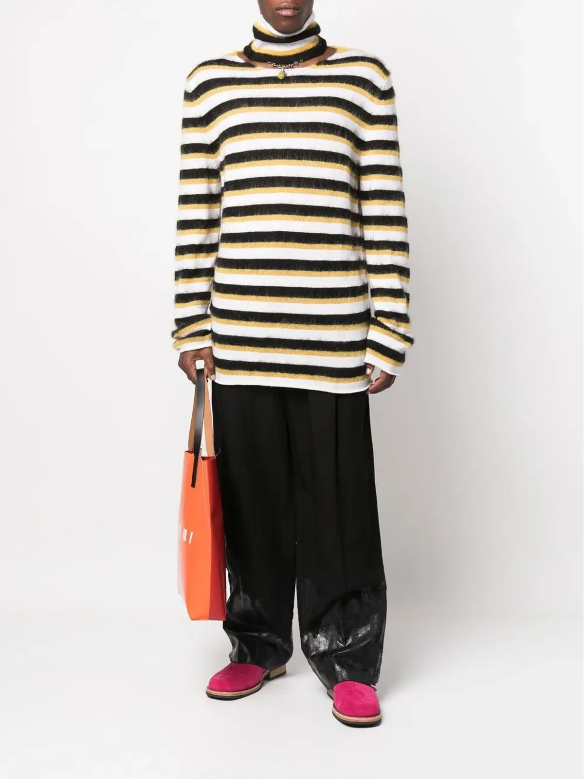 Marni ストライプ ロールネック セーター - 画像2