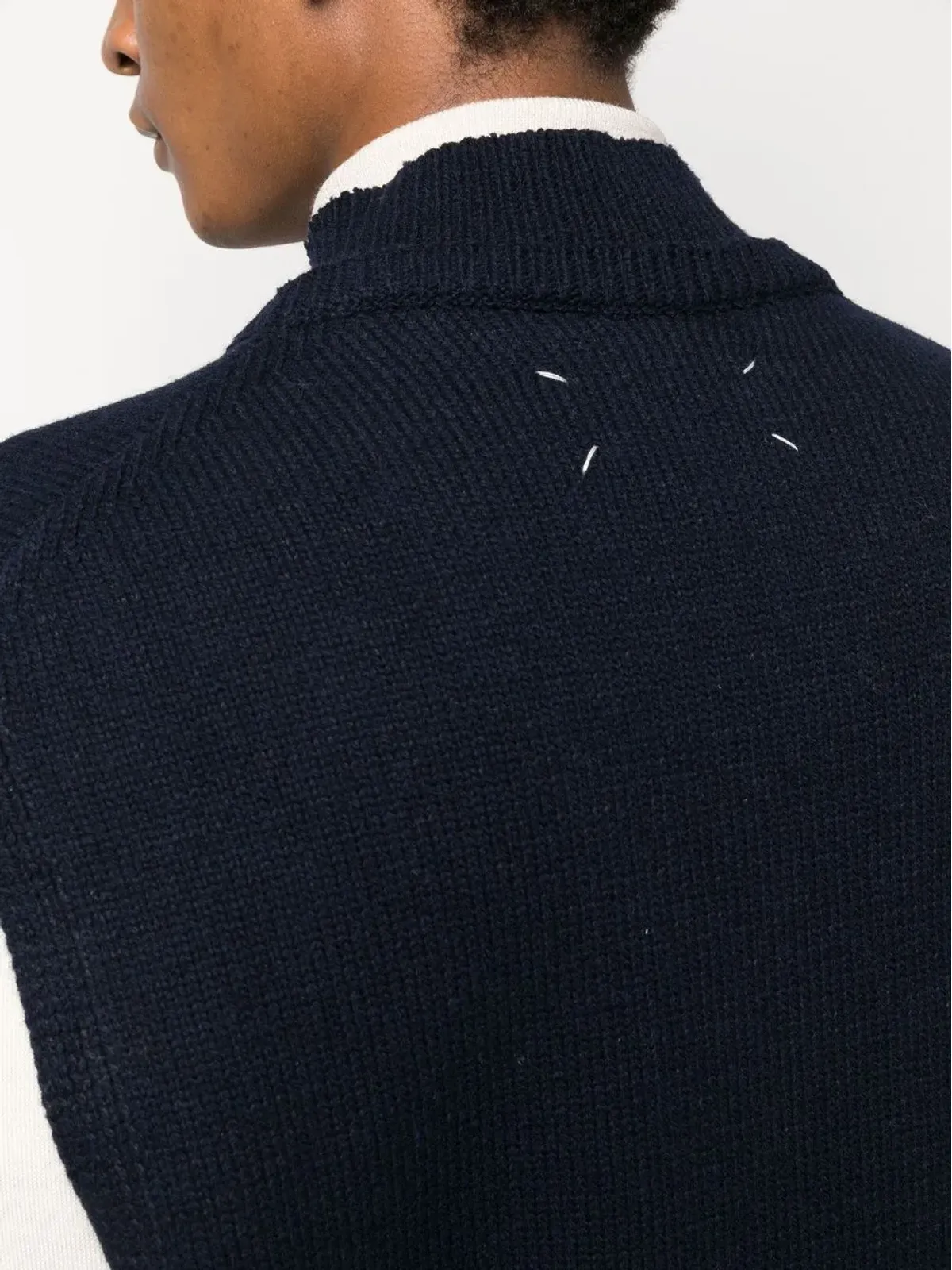 Maison Margiela Vネック レイヤードベスト（ブルー） - 画像5