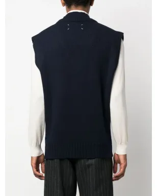 Maison Margiela Vネック レイヤードベスト（ブルー） - サムネイル4