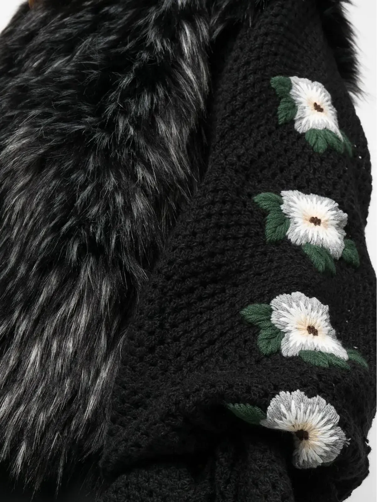 tu lizé oversized faux fur jacket - Black - 画像5
