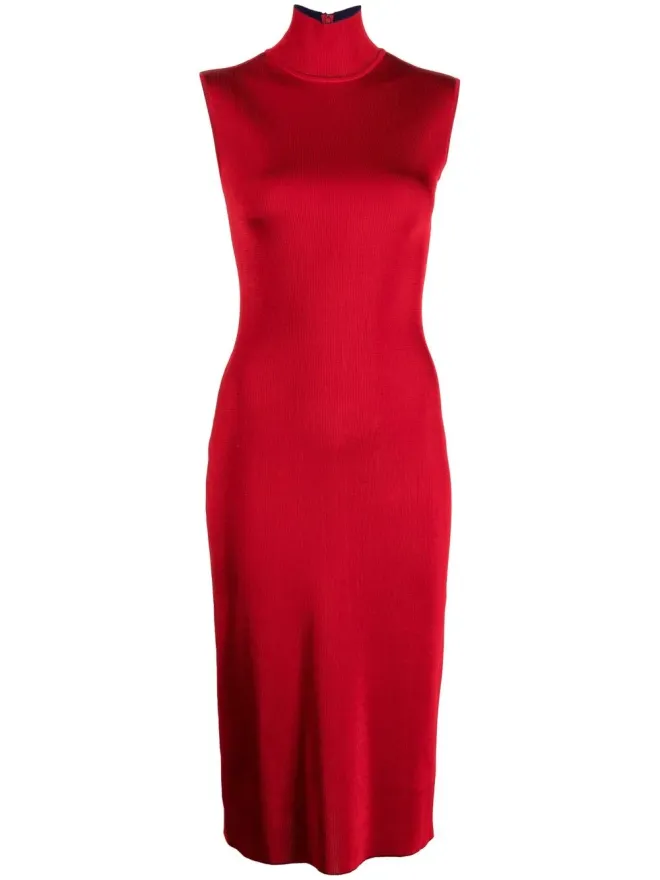 Herve L. Leroux Herve L. Leroux ニットのペンシルドレス レッドの商品画像