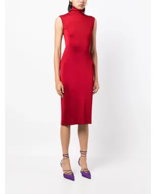 Herve L. Leroux ニットのペンシルドレス レッド - サムネイル3