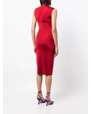 Herve L. Leroux ニットのペンシルドレス レッド - サムネイル4