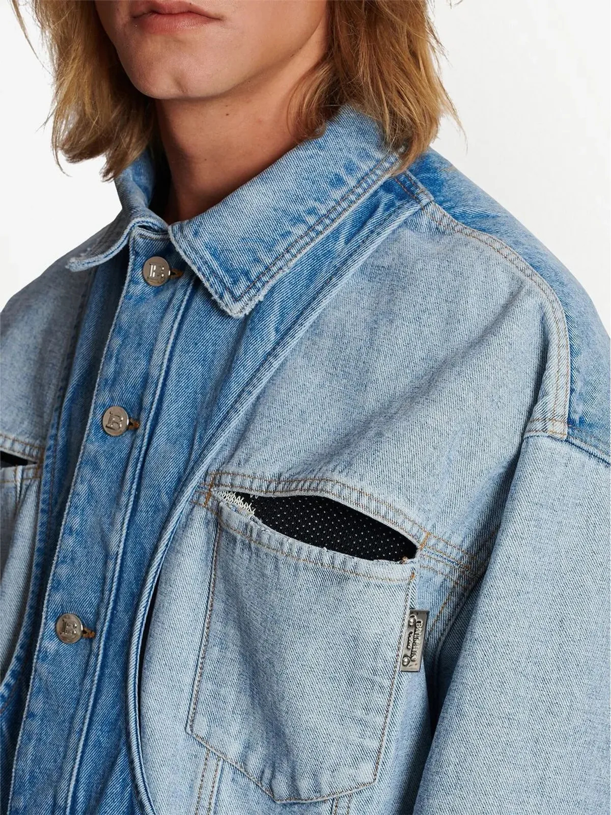 Balmain パネルデザイン デニムジャケット - 画像5