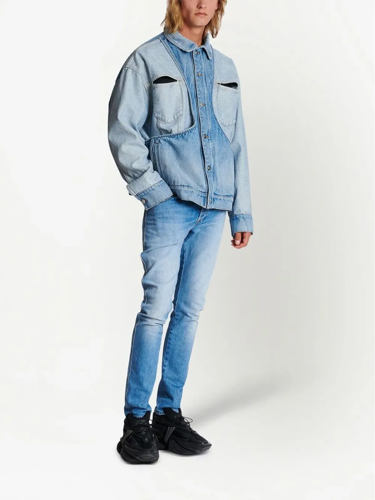 Balmain パネルデザイン デニムジャケット - 画像2