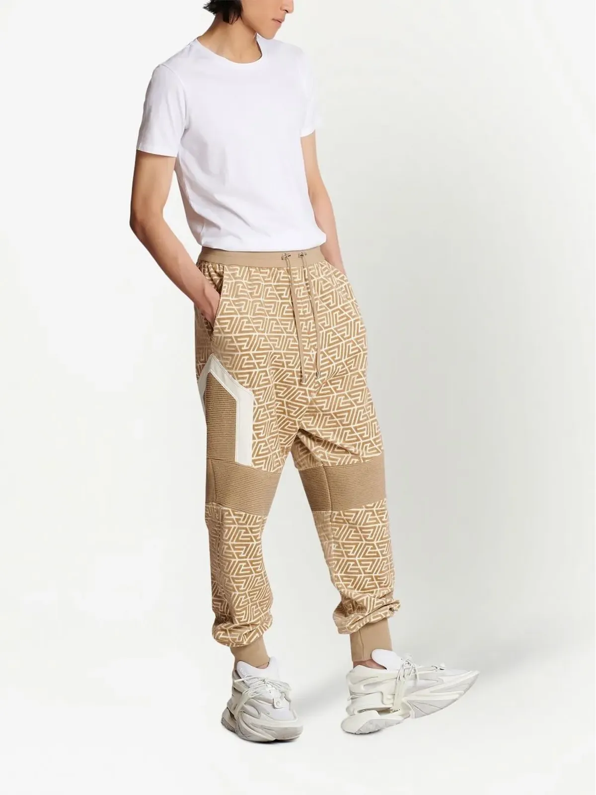 Balmain モノグラム・パネルド・ジョガーパンツ - 画像2
