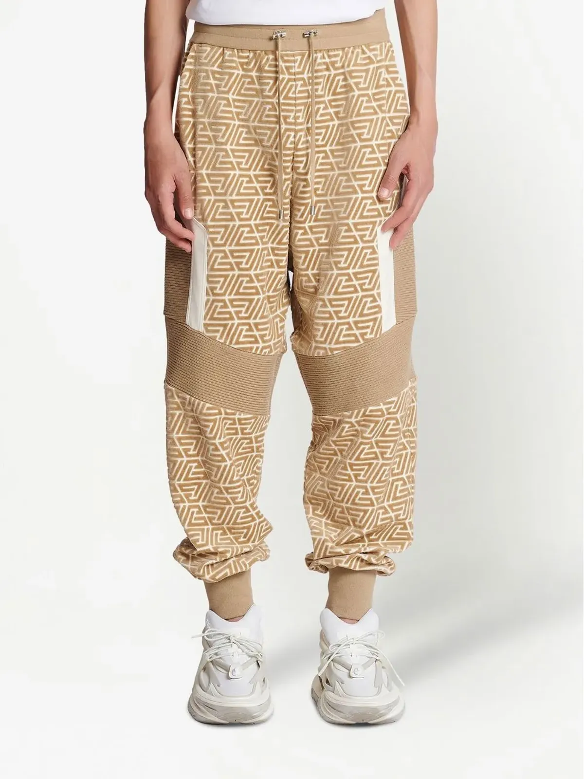 Balmain モノグラム・パネルド・ジョガーパンツ - 画像3