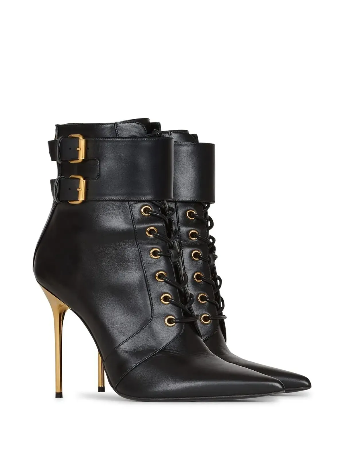 Balmain ウリア レースアップ アンクルブーツ - 画像2