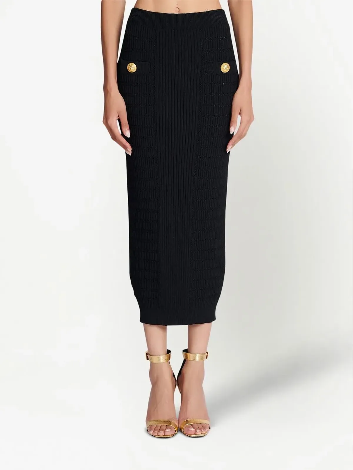 Balmain バルマン リブニットペンシルスカート - 画像3