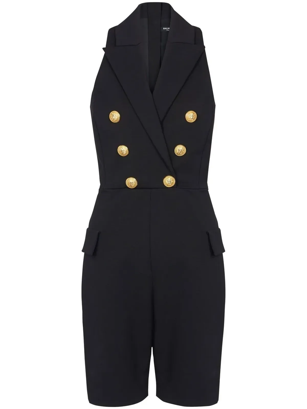 Balmain ピークラペル・ダブルブレスト・ロンパース - 画像1