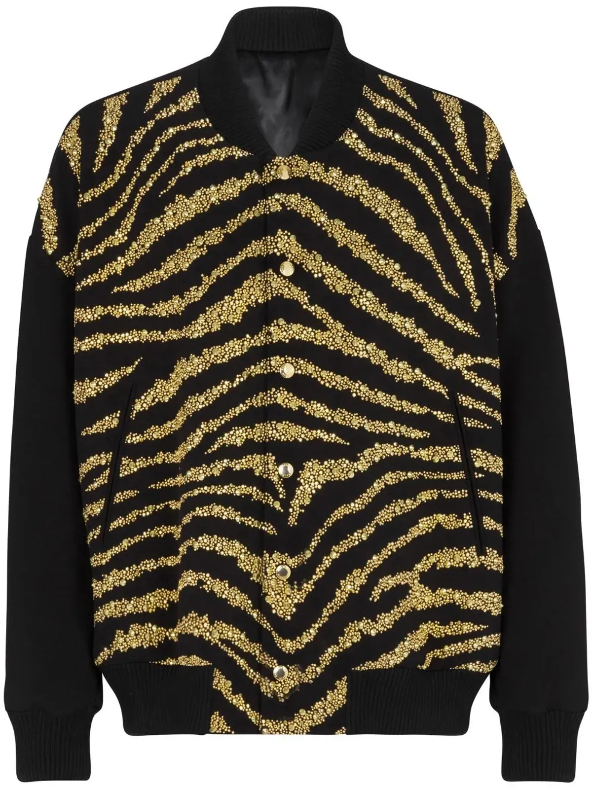 Balmain メタリックゼブラ柄ジャケット（ブラック） - 画像1