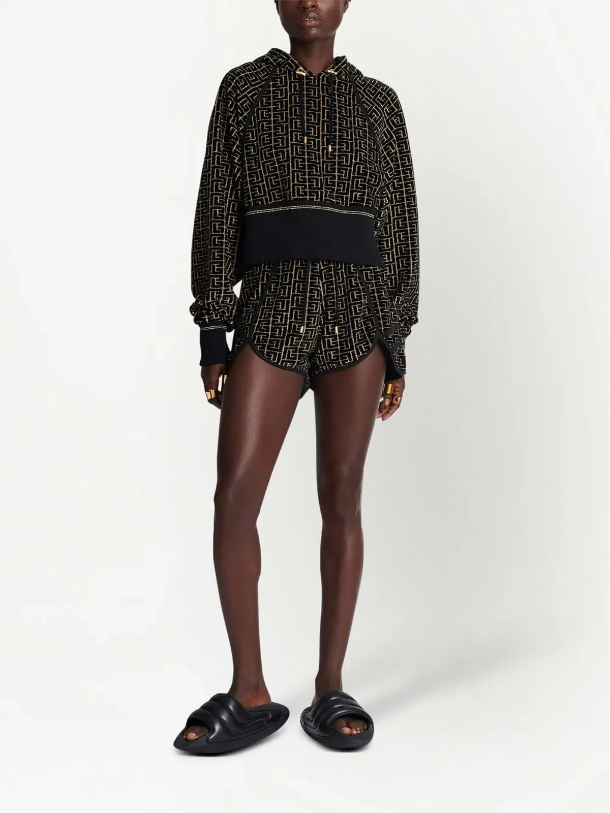Balmain モノグラム ランニングショーツ - 画像2