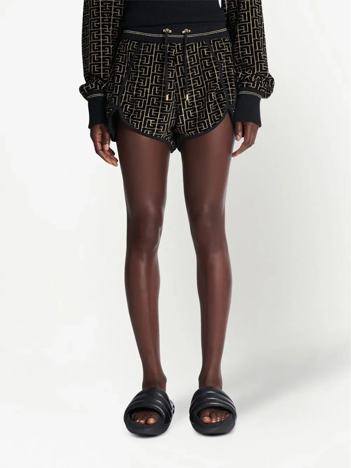 Balmain モノグラム ランニングショーツ - 画像3