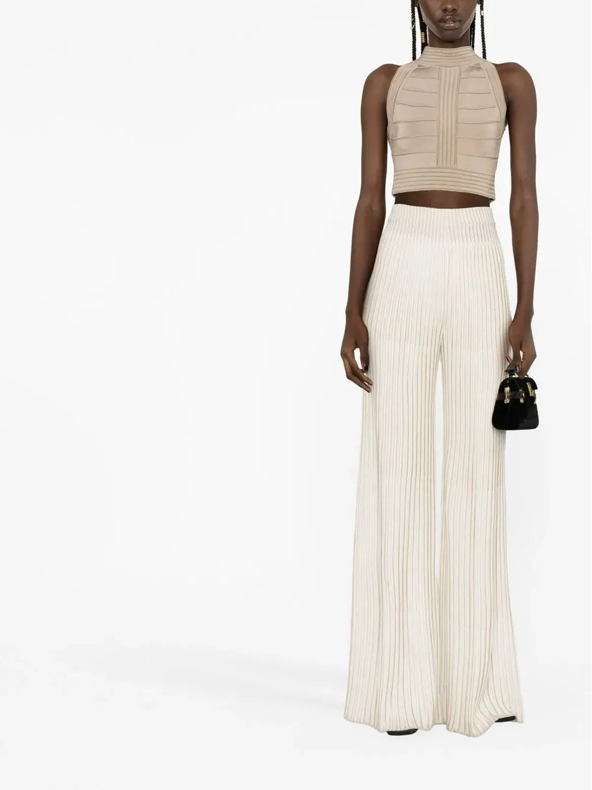 Balmain seam detailed crop top - Neutrals - 画像2