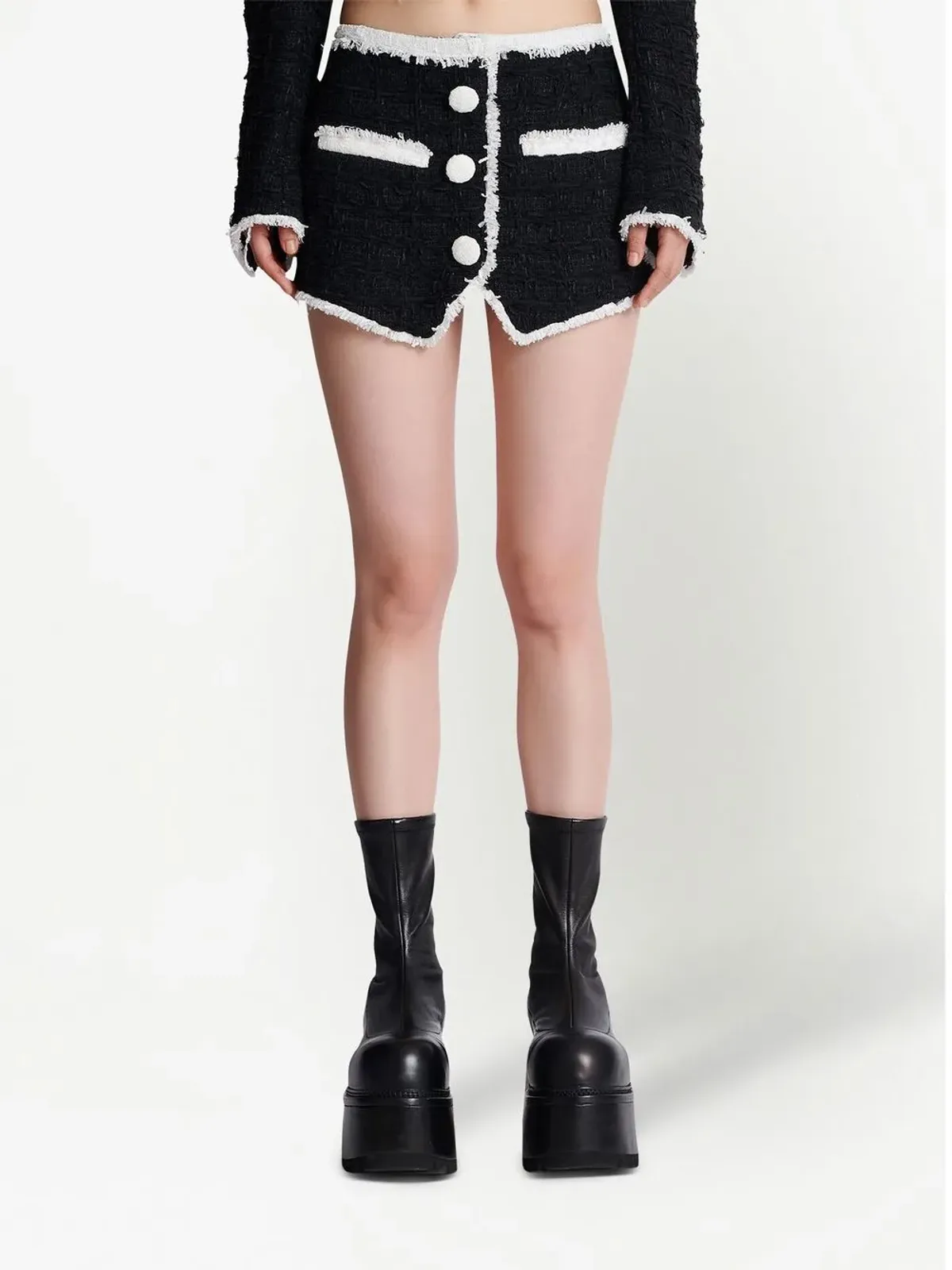 Balmain ツイードミニスカート - ブラック - 画像3