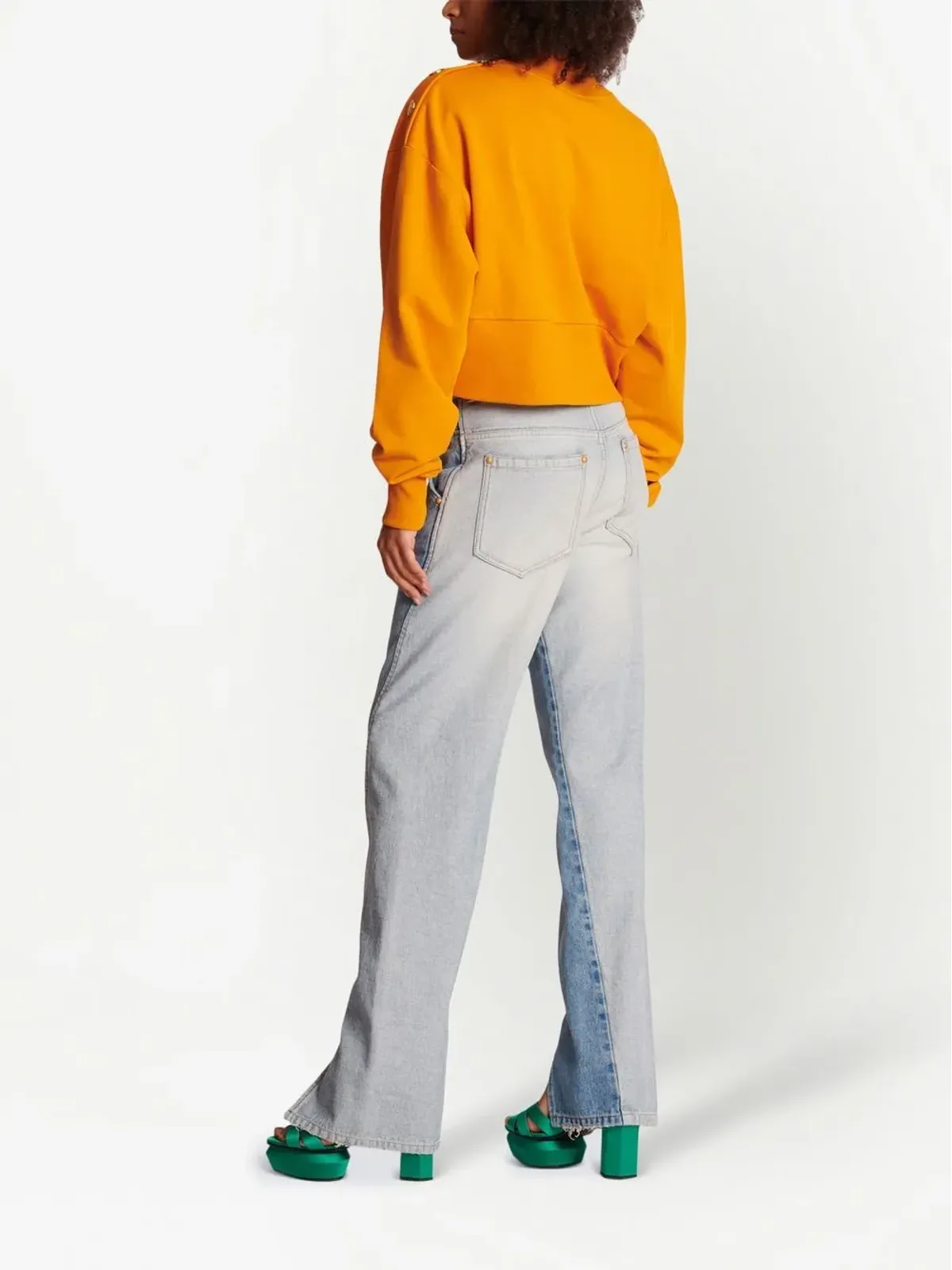 Balmain ロゴプリント入り オーガニックコットン スウェットシャツ オレンジ - 画像3