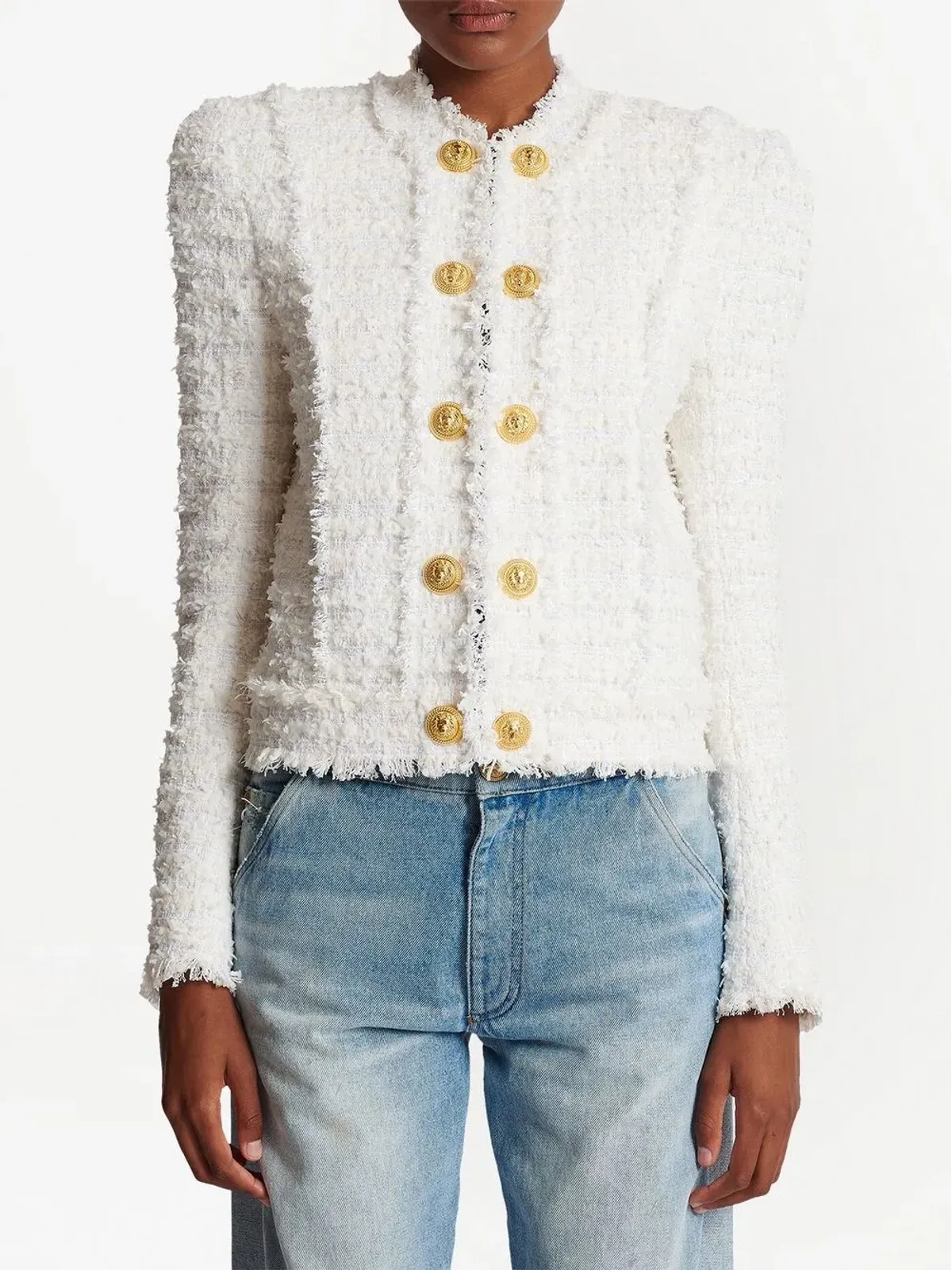 Balmain ボタン付きツイードジャケット - 画像5