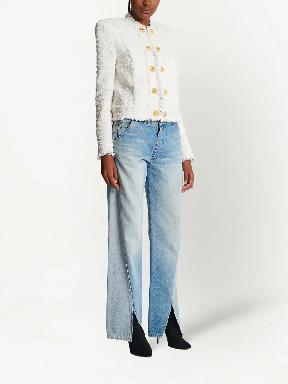 Balmain ボタン付きツイードジャケット - 画像3