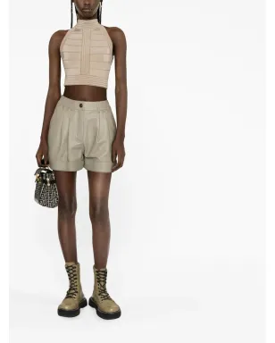 Balmain ハイウエストラムスキンショーツ - サムネイル2