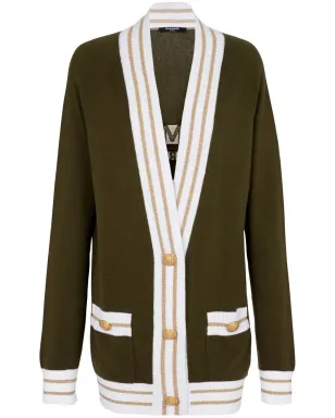 Balmain ボタンフロント ニットカーディガン ブラウン - サムネイル1