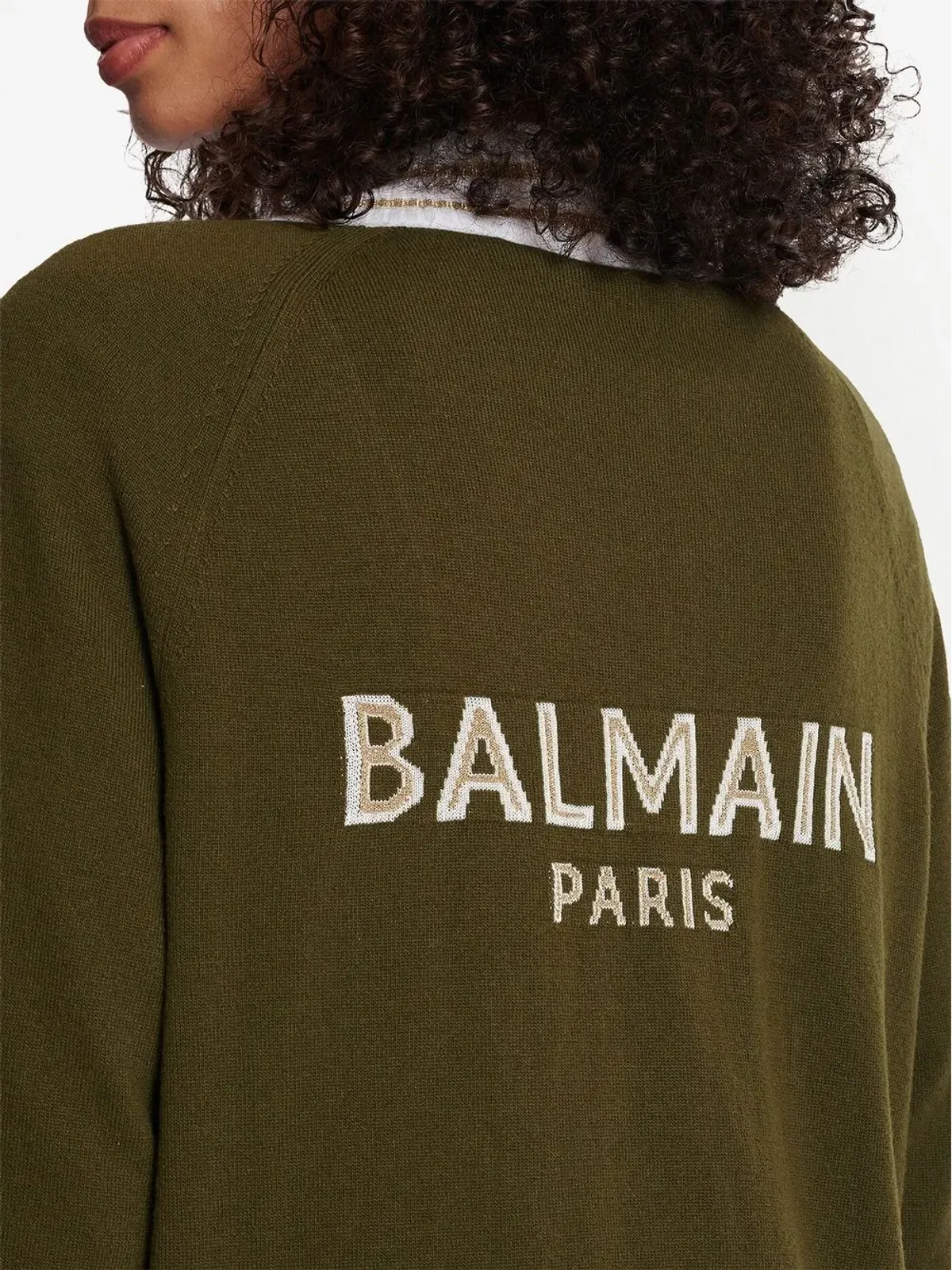 Balmain ボタンフロント ニットカーディガン ブラウン - 画像5