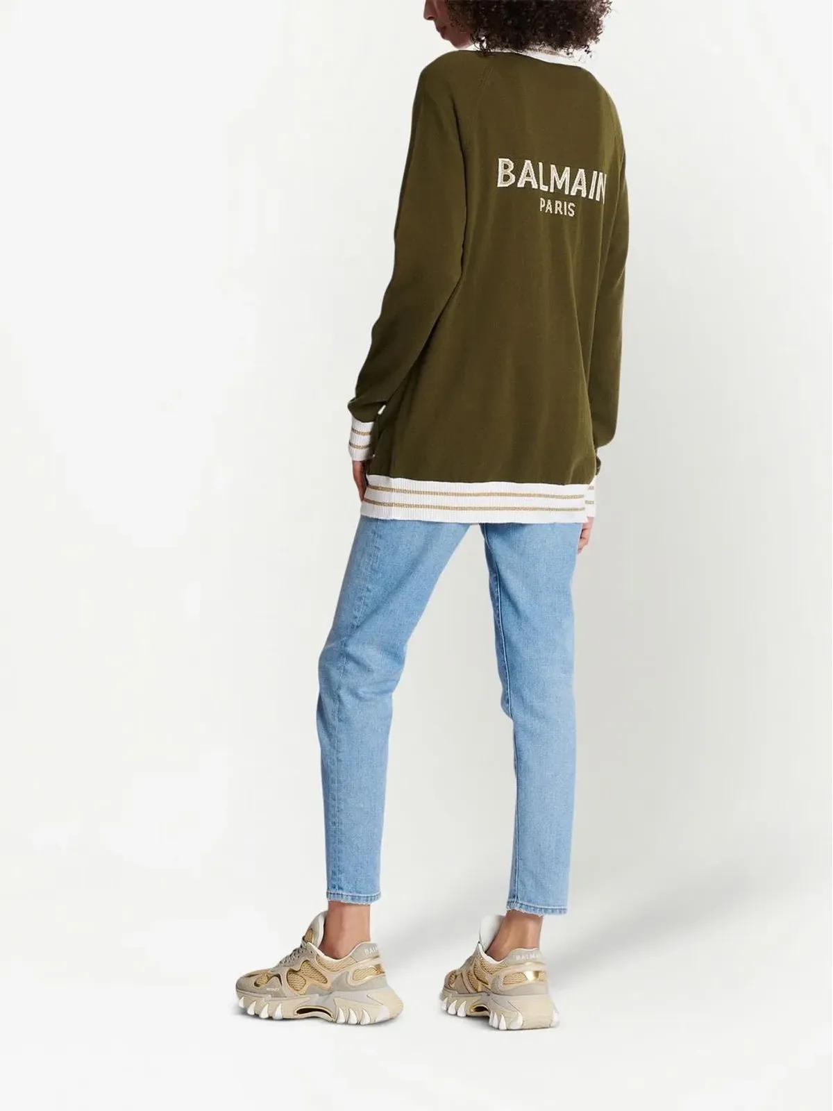 Balmain ボタンフロント ニットカーディガン ブラウン - 画像4