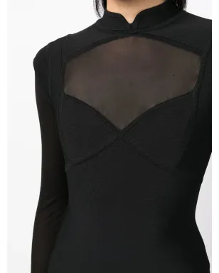Herve L. Leroux シアーパネル長袖ドレス - サムネイル5