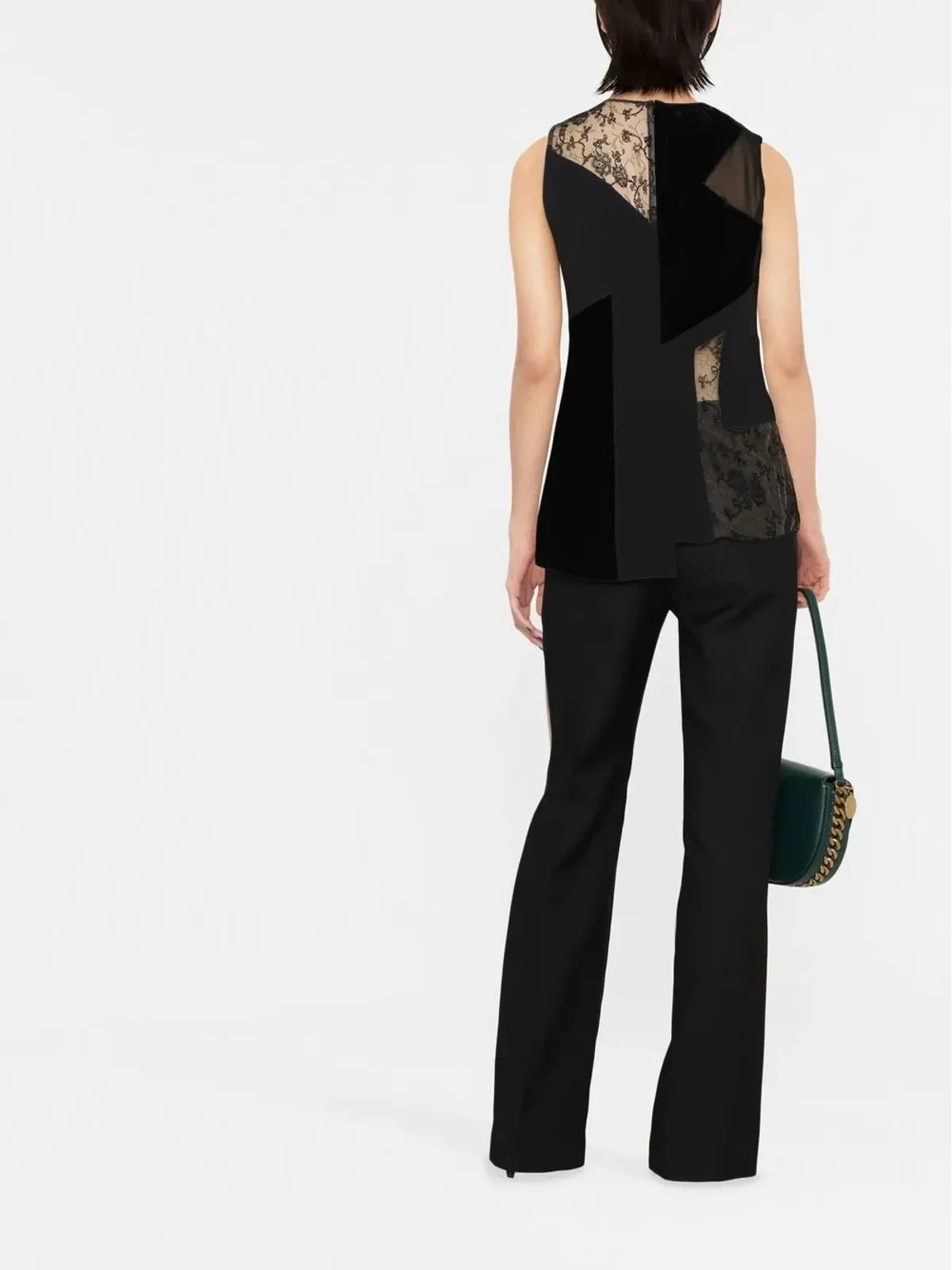 Stella McCartney パッチワーク レースディテール ベルベットトップ - 画像4