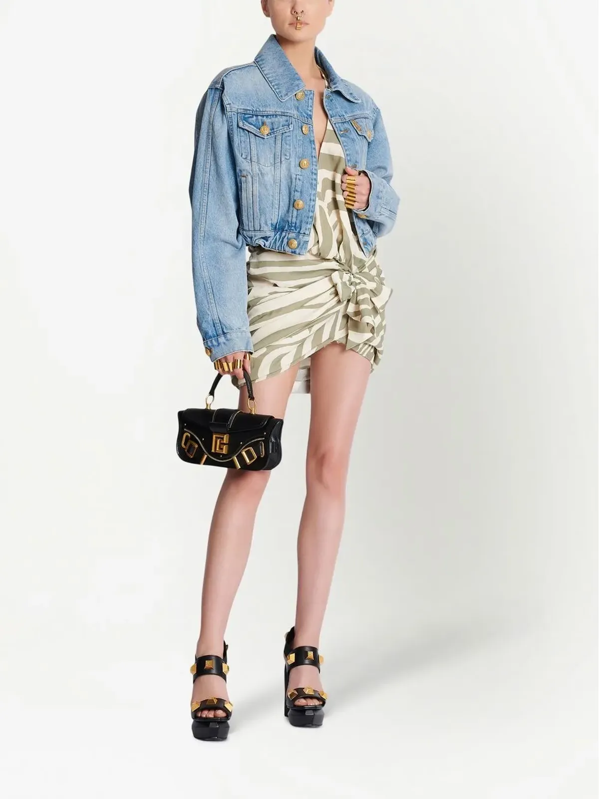 Balmain アニマルプリント シャツドレス - Neutrals - 画像2