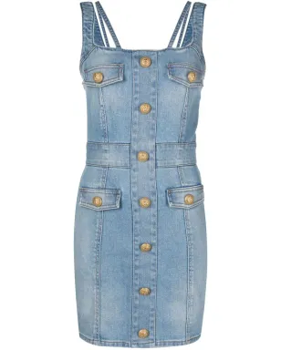 Balmain ノースリーブデニムドレス - ブルー - サムネイル1