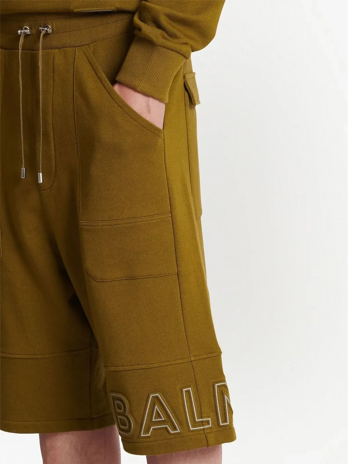 Balmain ロゴプリント オーガニックコットン ショーツ - ブラウン - 画像5