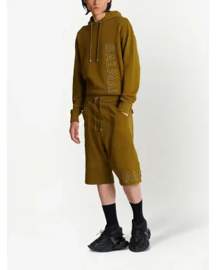 Balmain ロゴプリント オーガニックコットン ショーツ - ブラウン - サムネイル2