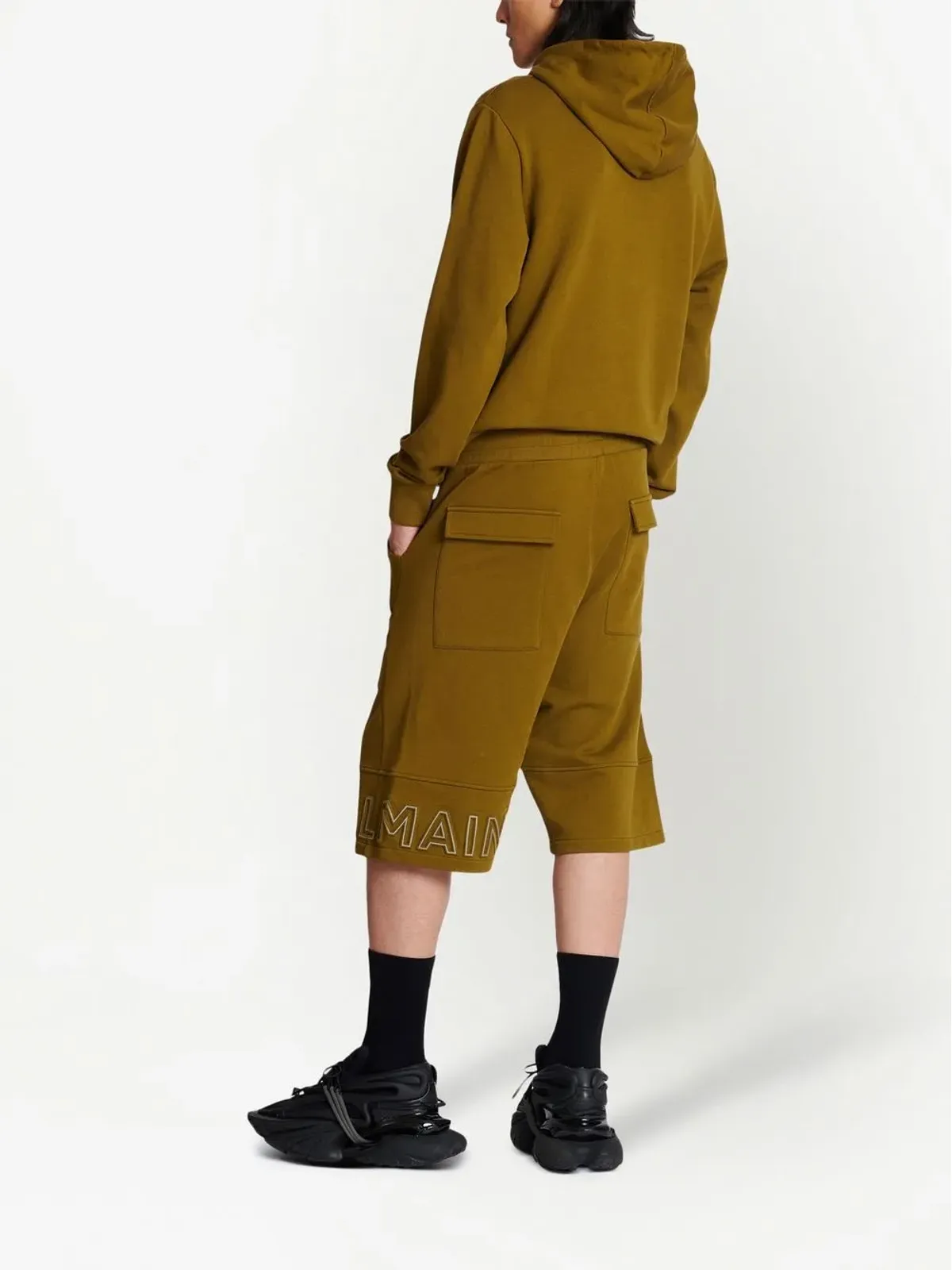 Balmain ロゴプリント オーガニックコットン ショーツ - ブラウン - 画像4