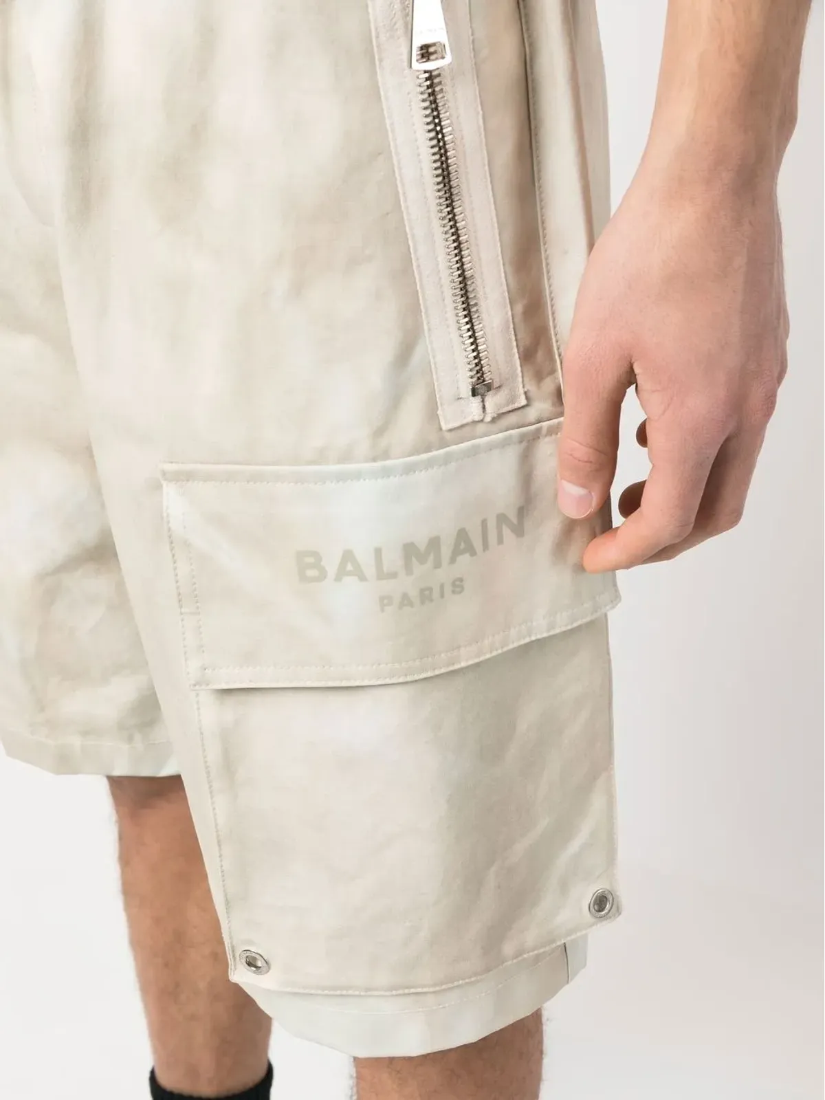 Balmain フェードエフェクト コットン カーゴショーツ - 画像5