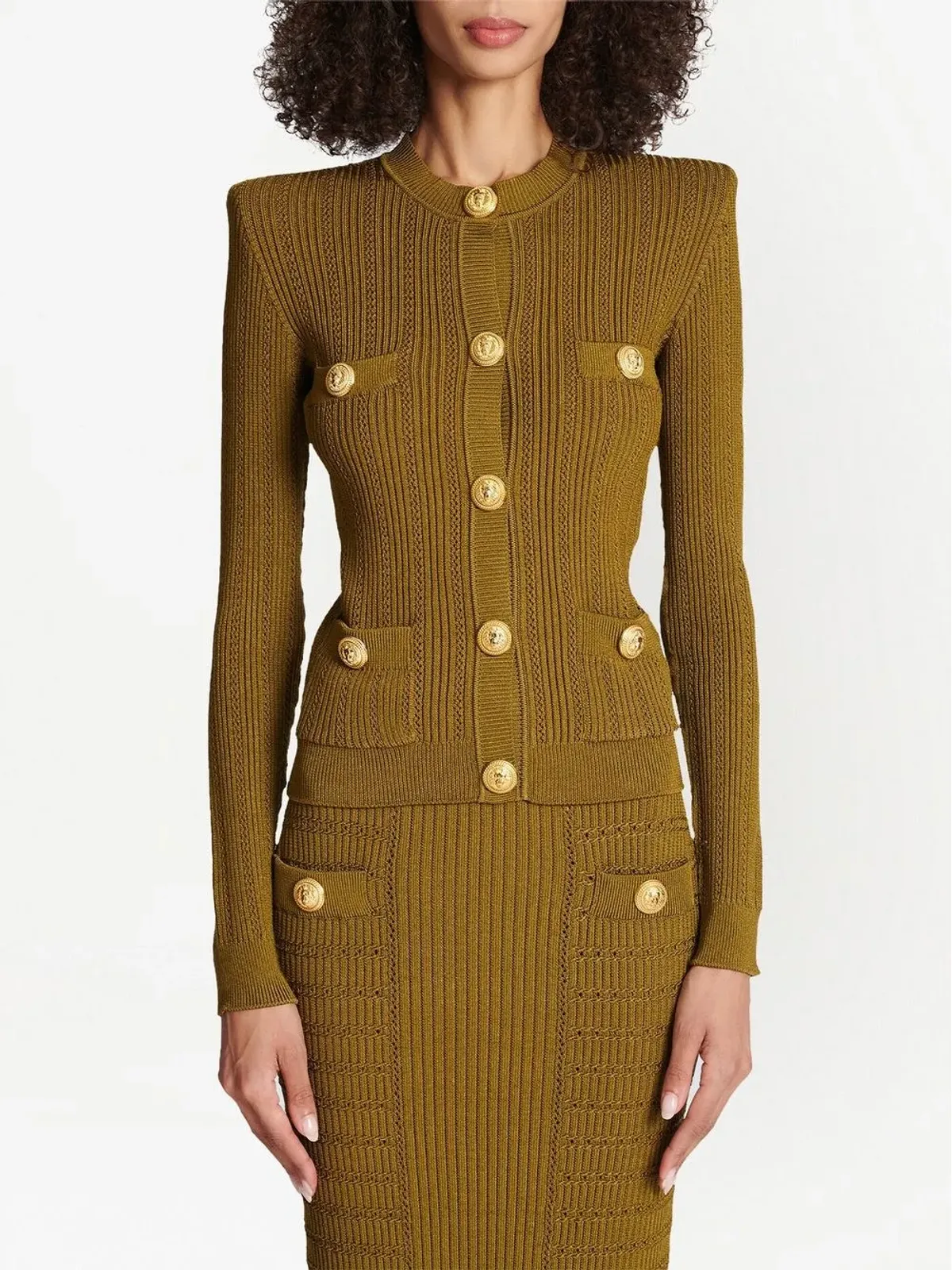 Balmain ボタンフロント編みカーディガン - 画像3
