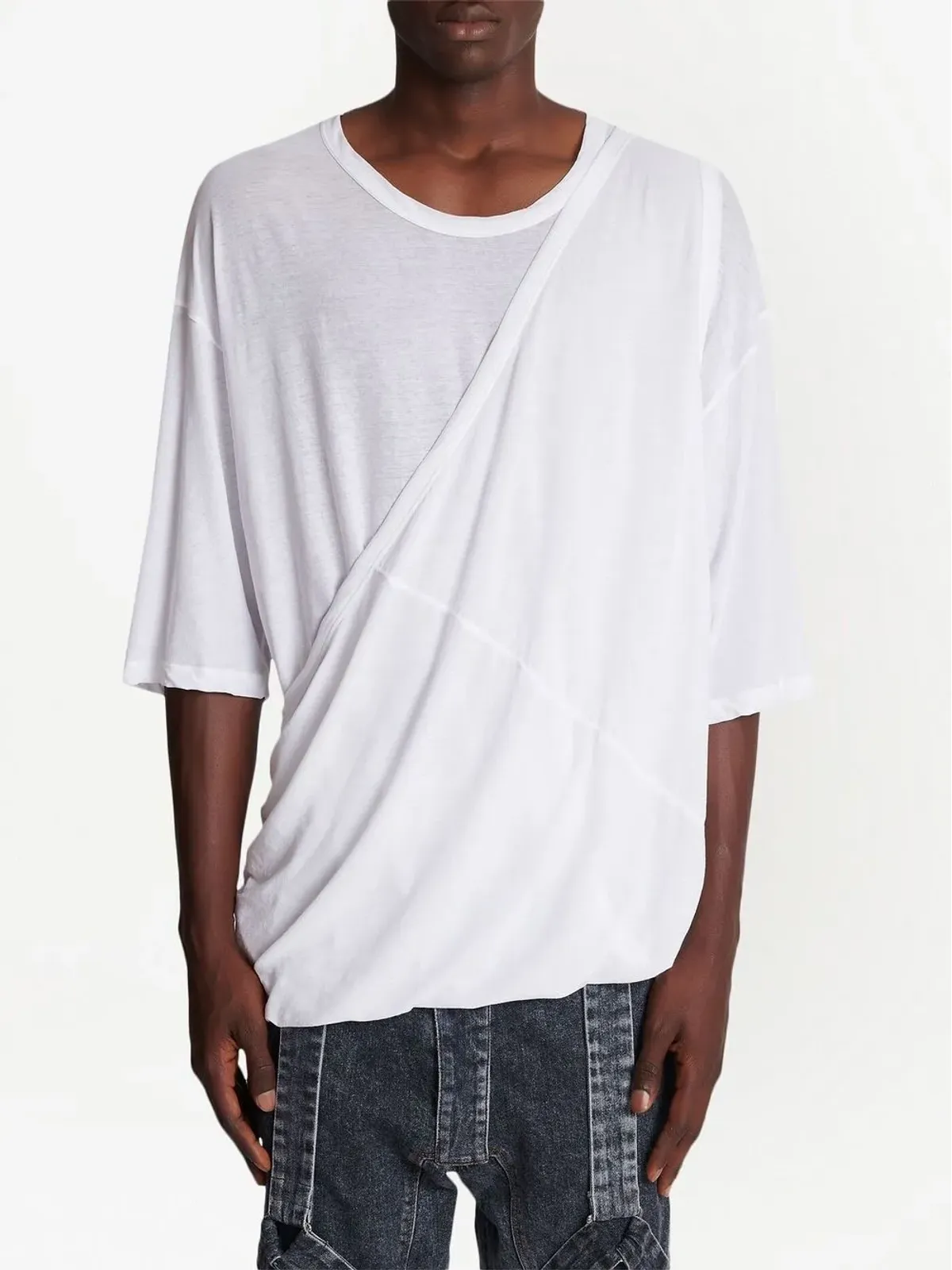 Balmain ギャザー パネル ディテール Tシャツ - 画像3