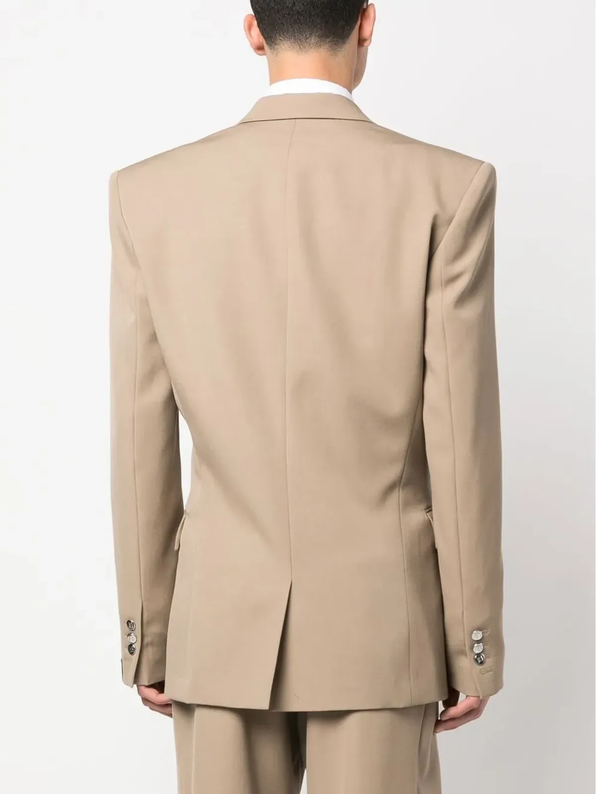 Balmain シングルブレスト ウール スーツジャケット ベージュ - 画像4