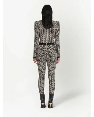 Balmain モノグラムプリント ハイウエスト レギンス - サムネイル4