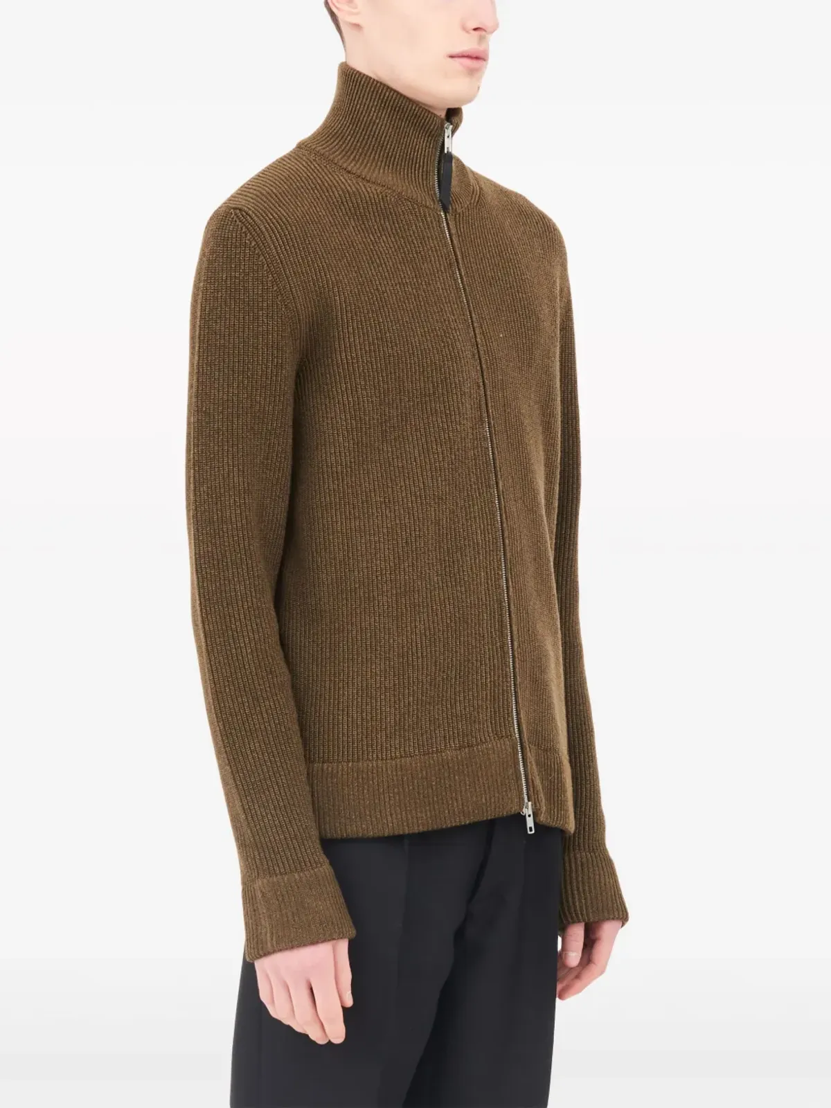 Maison Margiela リブ編みジップアップカーディガン - 画像3