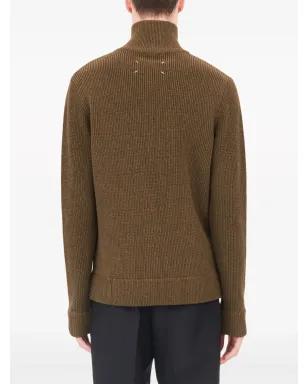 Maison Margiela リブ編みジップアップカーディガン - サムネイル4