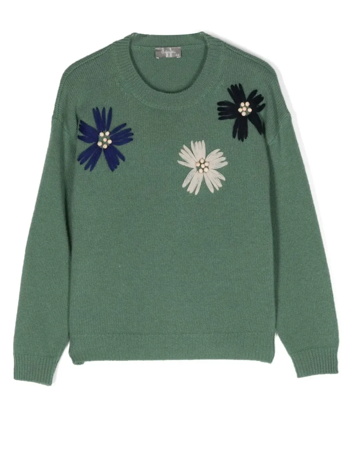 Il Gufo 花柄刺繍ウールジャンパー - Green - 画像1