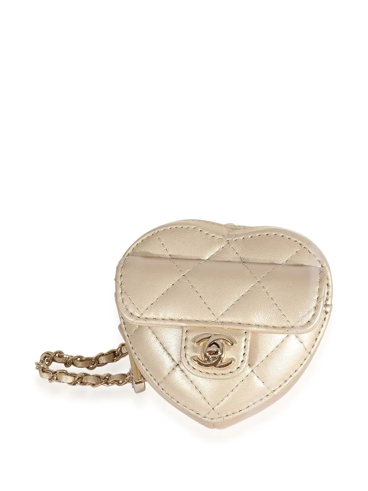CHANEL Pre-Owned ダイヤモンドキルティング ハート型 ネックレスポーチ - 画像1