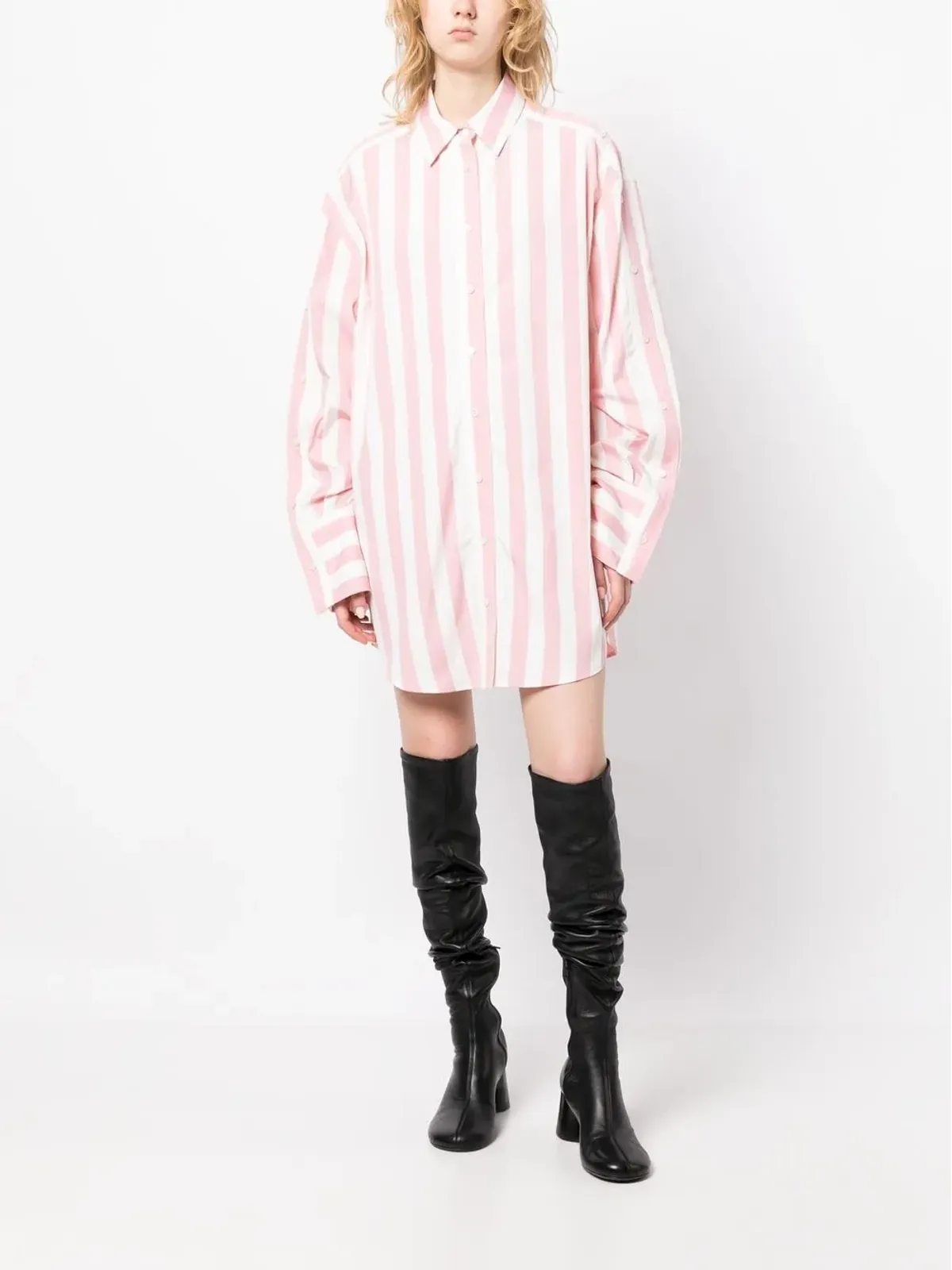 Monse ストライプ柄ロングスリーブシャツドレス - 画像3